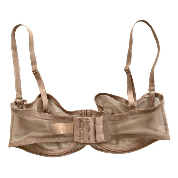 ERES STRETCH TULLE BEIGE NUDE MESH CONVERTIBLE BALCONETTE BRA 34C - Picture 4 of 4